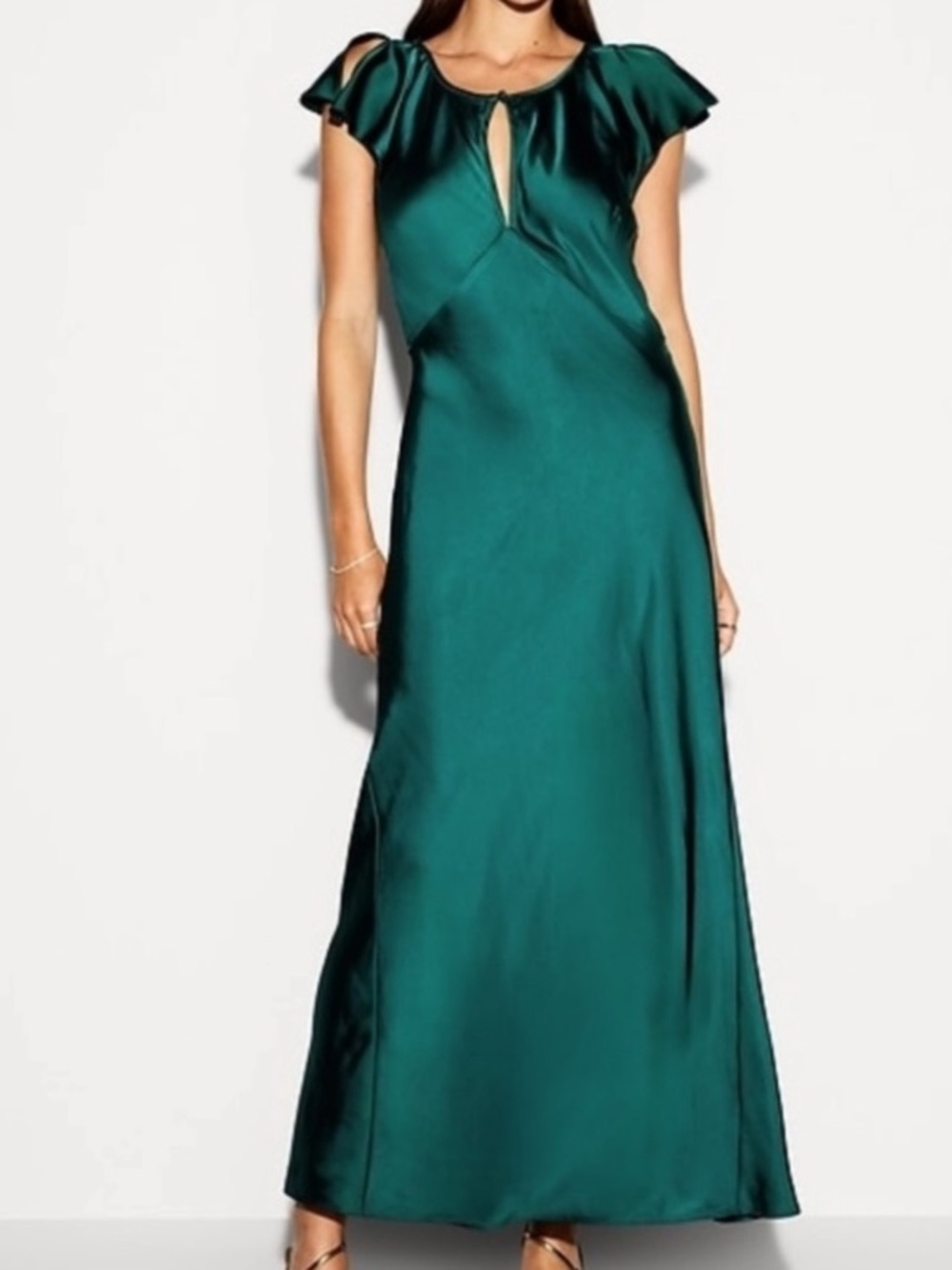 NWT Old Navy Formal Jewel Teal Satin Midi Dress